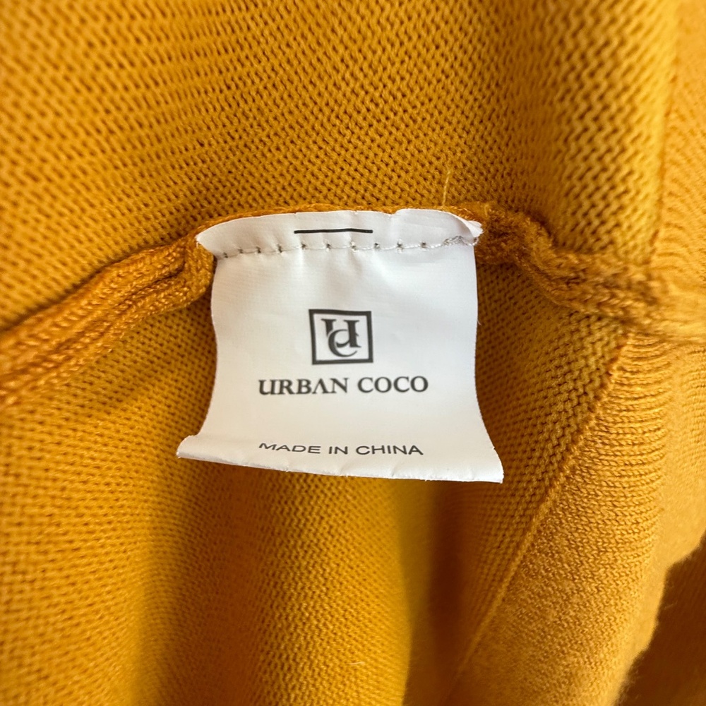 Urban Coco Mustard Yellow Open Front Cardigan Size XL - Picture 3 of 9